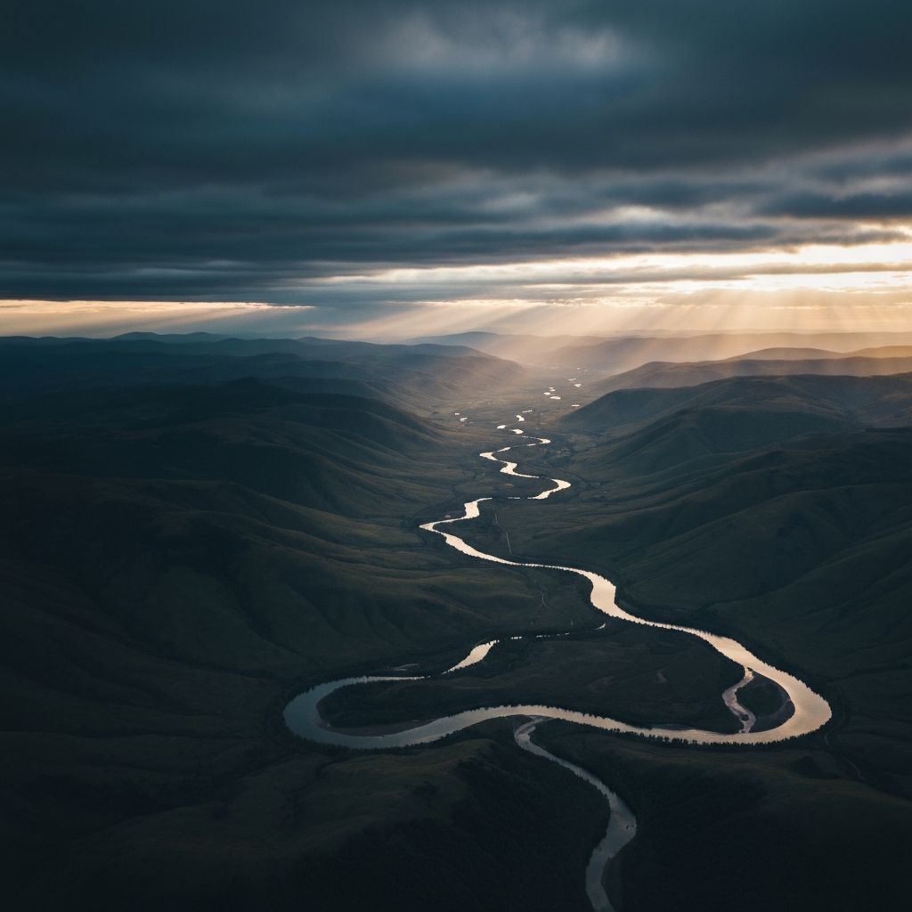 Atmosphärischer Wald bei Morgendämmerung – Symbol für natürliche Balance